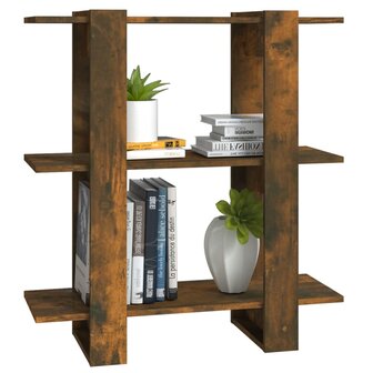 Boekenkast/kamerscherm 80x30x87 cm gerookt eikenkleurig 4