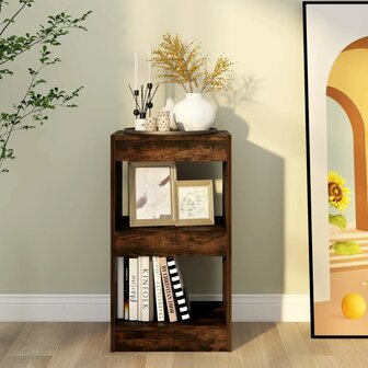 Boekenkast/kamerscherm 40x30x72 cm gerookt eikenkleurig 5