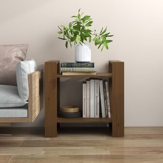 Boekenkast/kamerscherm 60x35x57 cm massief hout honingbruin 1