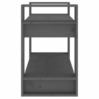 Boekenkast/kamerscherm 80x35x56,5 cm massief grenenhout grijs 6