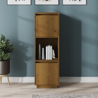 Hoge kast 38x35x117 cm massief grenenhout honingbruin 1