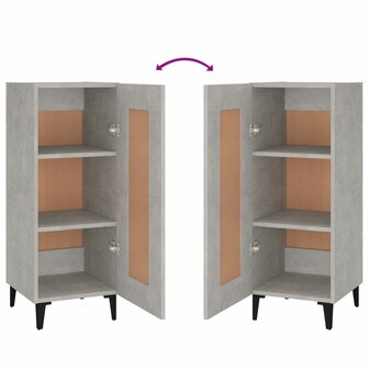 Dressoir 34,5x34x90 cm bewerkt hout betongrijs 8