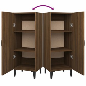 Dressoir 34,5x34x90 cm bewerkt hout bruin eikenkleur 8