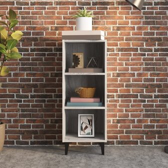 Dressoir 34,5x32,5x90 cm bewerkt hout grijs sonoma eikenkleurig 3