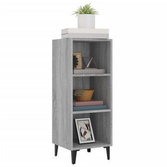 Dressoir 34,5x32,5x90 cm bewerkt hout grijs sonoma eikenkleurig 4