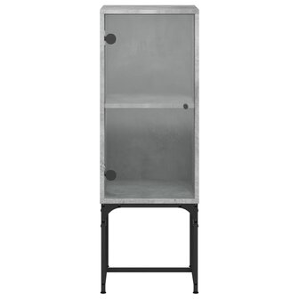 Bijzetkast met glazen deur 35x37x100 cm betongrijs 6
