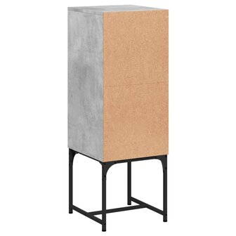 Bijzetkast met glazen deur 35x37x100 cm betongrijs 8
