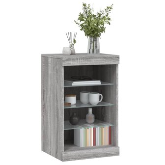 Dressoir met LED-verlichting 41x37x67 cm grijs sonoma eiken 5