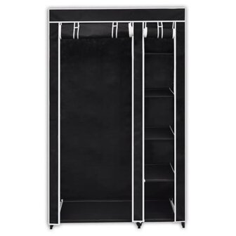 Kledingkast opvouwbaar 110x45x175 cm zwart  2
