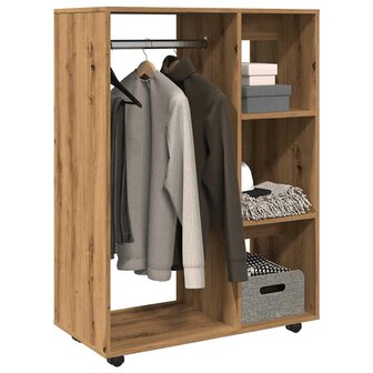 Kledingkast 80x40x110 cm bewerkt hout artisanaal eikenkleur 1