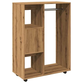 Kledingkast 80x40x110 cm bewerkt hout artisanaal eikenkleur 7