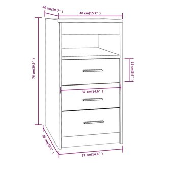 Ladekast 40x50x76 cm bewerkt hout grijs sonoma eikenkleurig 8