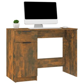 Bureau 100x50x75 cm bewerkt hout gerookt eikenkleurig 4