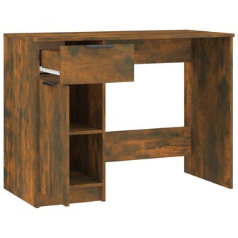 Bureau 100x50x75 cm bewerkt hout gerookt eikenkleurig 7