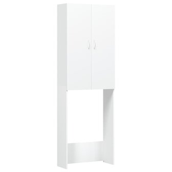 Wasmachinekast 64x25,5x190 cm wit 2
