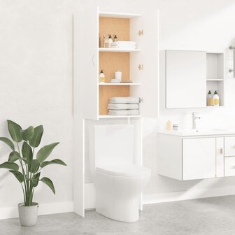 Wasmachinekast 64x25,5x190 cm wit 8