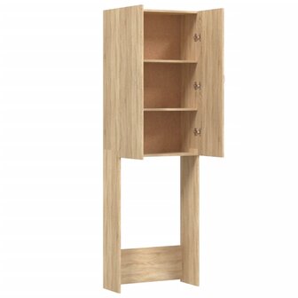 Wasmachinekast 64x25,5x190 cm sonoma eikenkleurig 5