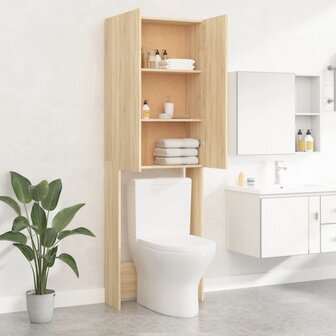 Wasmachinekast 64x25,5x190 cm sonoma eikenkleurig 8