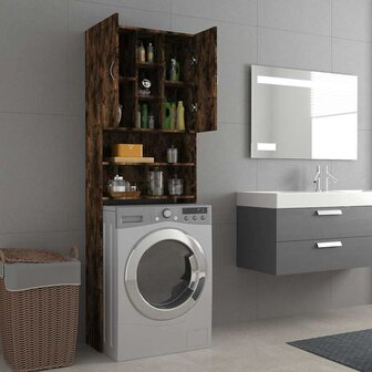 Wasmachinekast 64x25,5x190 cm gerookt eikenkleurig 3