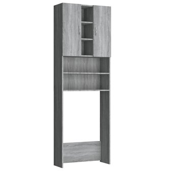 Wasmachinekast 64x25,5x190 cm grijs sonoma eikenkleurig 2