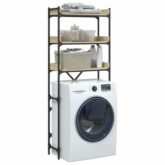 Wasmachinekast 67x25x163 cm bewerkt hout sonoma eikenkleurig 5