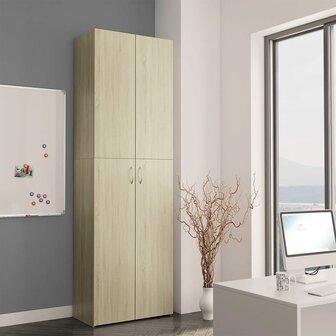 Kantoorkast 60x32x190 cm bewerkt hout sonoma eikenkleurig 3