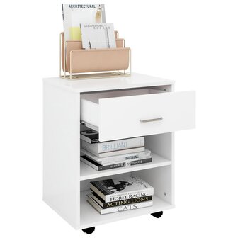 Rolkast 46x36x59 cm bewerkt hout wit 7