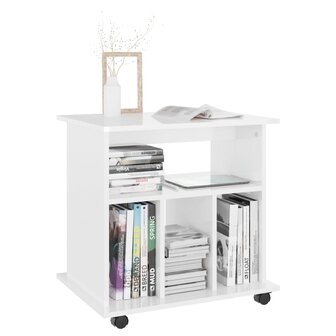 Rolkast 60x45x60 cm bewerkt hout hoogglans wit 6