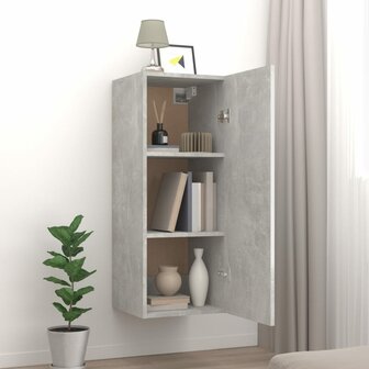 Wandkast 34,5x34x90 cm bewerkt hout betongrijs 3