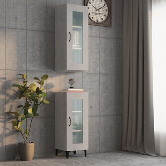 Wandkast 34,5x34x90 cm betongrijs 1