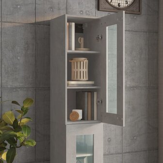 Wandkast 34,5x34x90 cm betongrijs 4