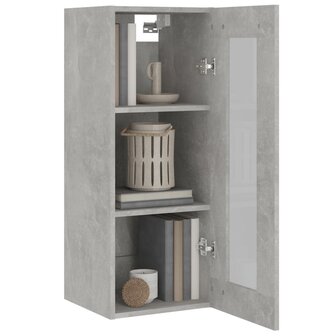 Wandkast 34,5x34x90 cm betongrijs 6