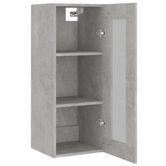 Wandkast 34,5x34x90 cm betongrijs 9