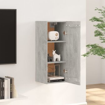 Wandkast 35x34x90 cm bewerkt hout betongrijs 3