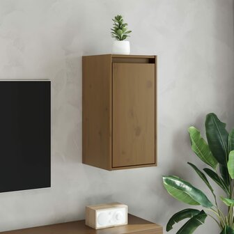 Wandkast 30x30x60 cm massief grenenhout honingbruin 1