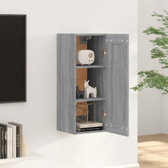 Wandkast 35x34x90 cm bewerkt hout grijs sonoma eikenkleurig 3