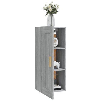 Wandkast 35x34x90 cm bewerkt hout grijs sonoma eikenkleurig 4