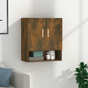 Wandkast 60x31x70 cm bewerkt hout gerookt eikenkleurig 1
