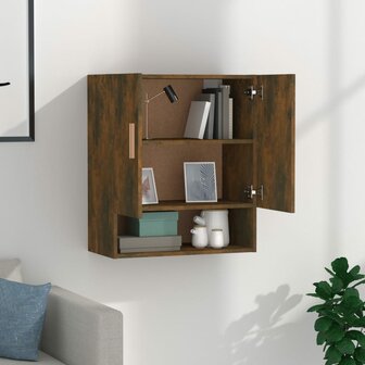 Wandkast 60x31x70 cm bewerkt hout gerookt eikenkleurig 3