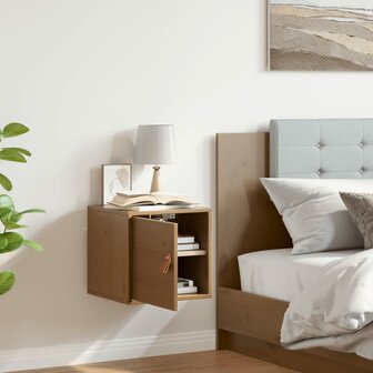 Wandkast 31,5x30x30 cm massief grenenhout honingbruin 3