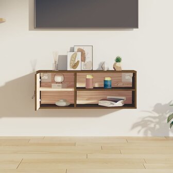 Wandkast 80x30x30 cm massief grenenhout honingbruin 3