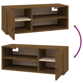 Wandkast 80x30x30 cm massief grenenhout honingbruin 9