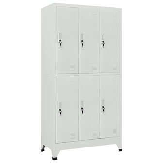 Lockerkast met 6 vakken 90x45x180 cm staal grijs  1