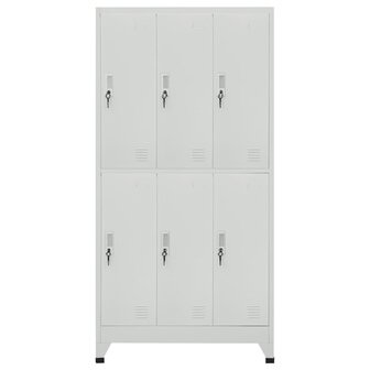 Lockerkast met 6 vakken 90x45x180 cm staal grijs  2