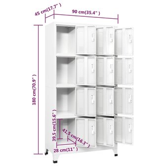 Lockerkast met 12 compartimenten 90x45x180 cm   8