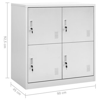 Lockerkasten 2 st 90x45x92,5 cm staal lichtgrijs 8