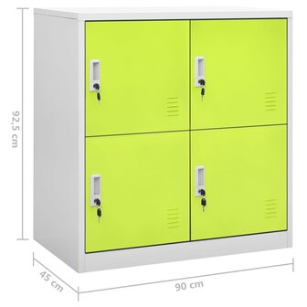 Lockerkasten 2 st 90x45x92,5 cm staal lichtgrijs en groen 8