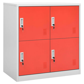 Lockerkasten 5 st 90x45x92,5 cm staal lichtgrijs en rood 2