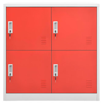 Lockerkasten 5 st 90x45x92,5 cm staal lichtgrijs en rood 3