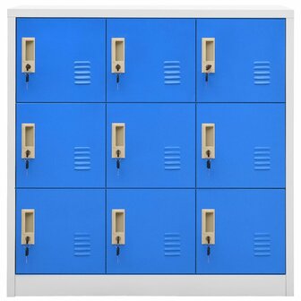 Lockerkasten 2 st 90x45x92,5 cm staal lichtgrijs en blauw 3